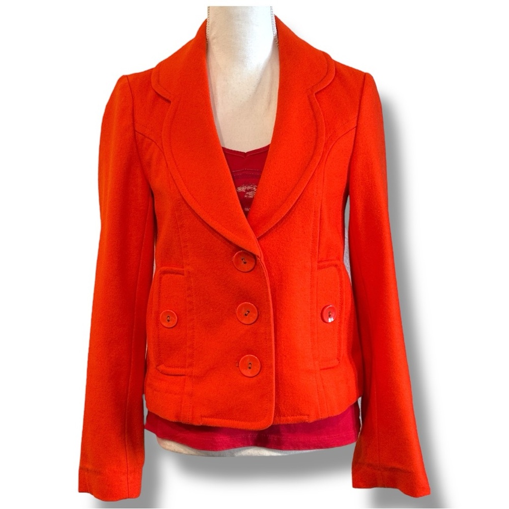Tulle by Anthropologie Blazer Jacket Orange